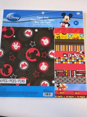 🌸EK Success Disney Paper Pad 12" x 12" - Mickey Theme, 24 thick paper pages